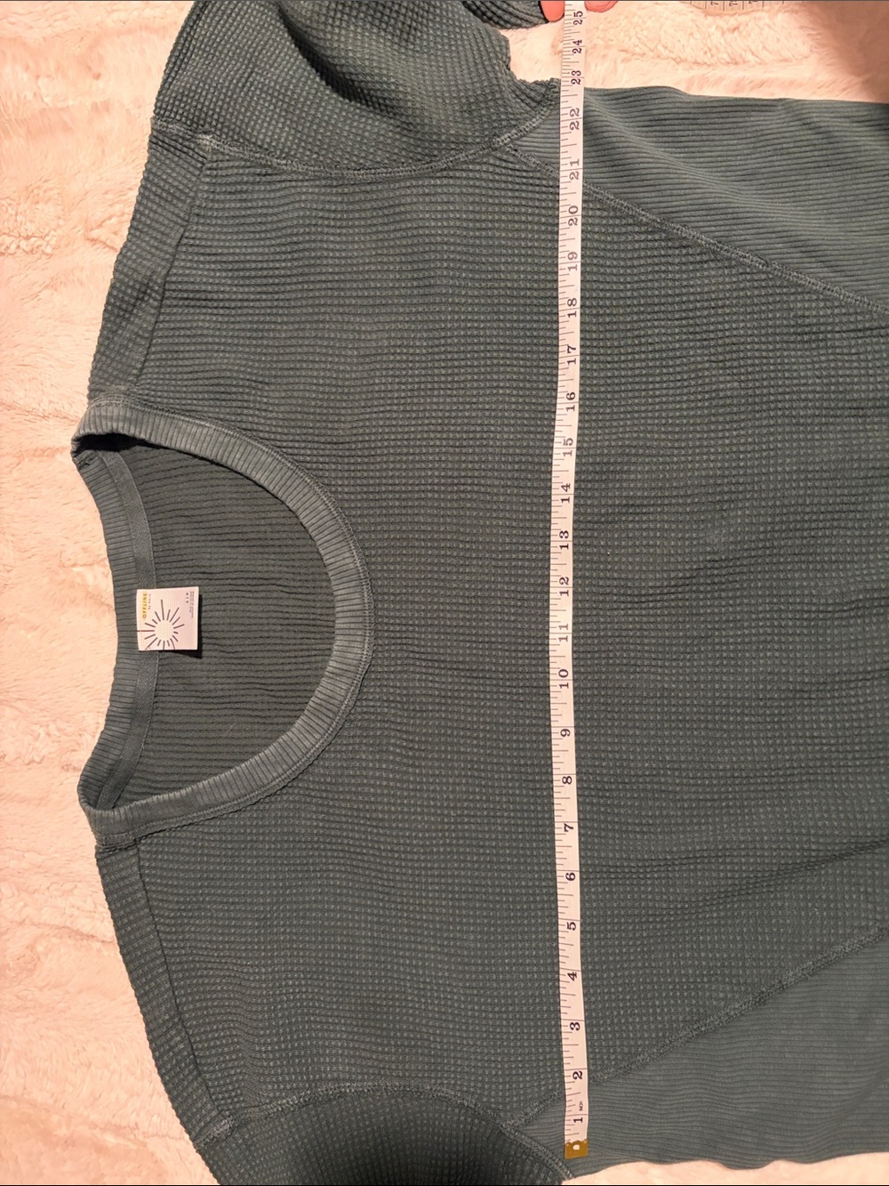 NWOT Aerie offline Dark Green Long Sleeve Oversized Thermal Top Sz XS - Picture 7 of 10